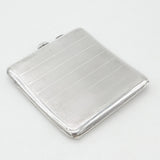 Sterling Silver Engine Turned Cigarette Case Antique 1936 Birmingham Art Deco