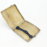 Sterling Silver Engine Turned Cigarette Case Antique 1936 Birmingham Art Deco