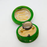 18ct Yellow Gold Cabochon Black Star Sapphire Dress Ring Vintage c1980