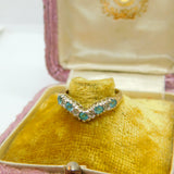 9ct Yellow Gold, Topaz & Diamond Herringbone Band Ring Vintage c1990 Sheffield