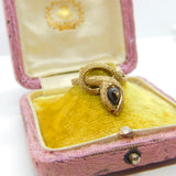 14ct Gold, Star Sapphire & Ruby Set Snake Serpent Statement Ring c1970 Vintage
