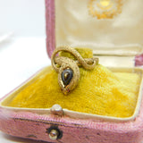 14ct Gold, Star Sapphire & Ruby Set Snake Serpent Statement Ring c1970 Vintage