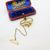 Victorian 15ct Gold, Tourmaline & Seed Pearl Swirl Sweetheart Brooch c1860