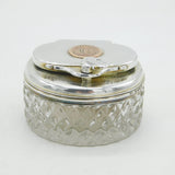 George IV Sterling Silver Cut Glass Powder Jar ;Countess Vane; Antique 1823 London
