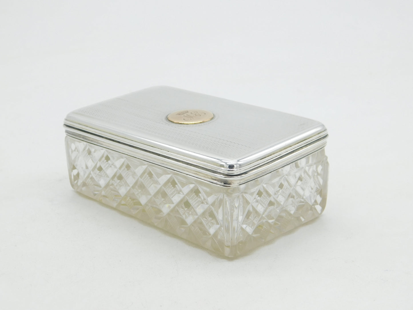 George IV Sterling Silver Cut Glass Vanity Box 'Countess Vane' Antique 1823 London