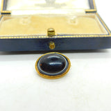 Victorian 15ct Gold & Cabochon Bulls Eye Agate Brooch Antique c1850