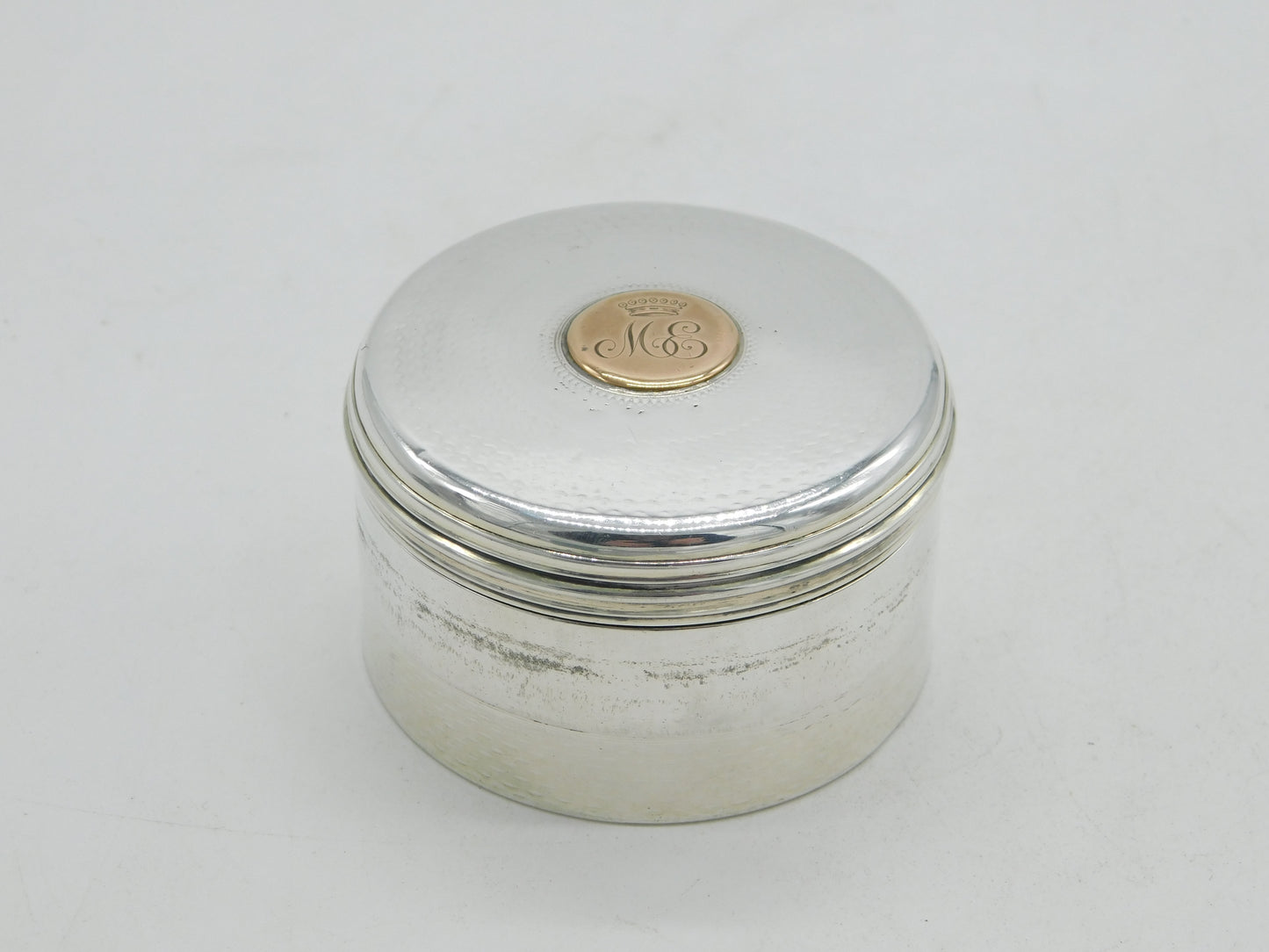 George IV Sterling Silver & 9ct Gold Patch Box 'Countess Vane' Antique 1823 London