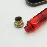 Victorian Boxed Sterling Silver Gilt Cranberry Glass Double Ended Scent Bottle c1880 Antique