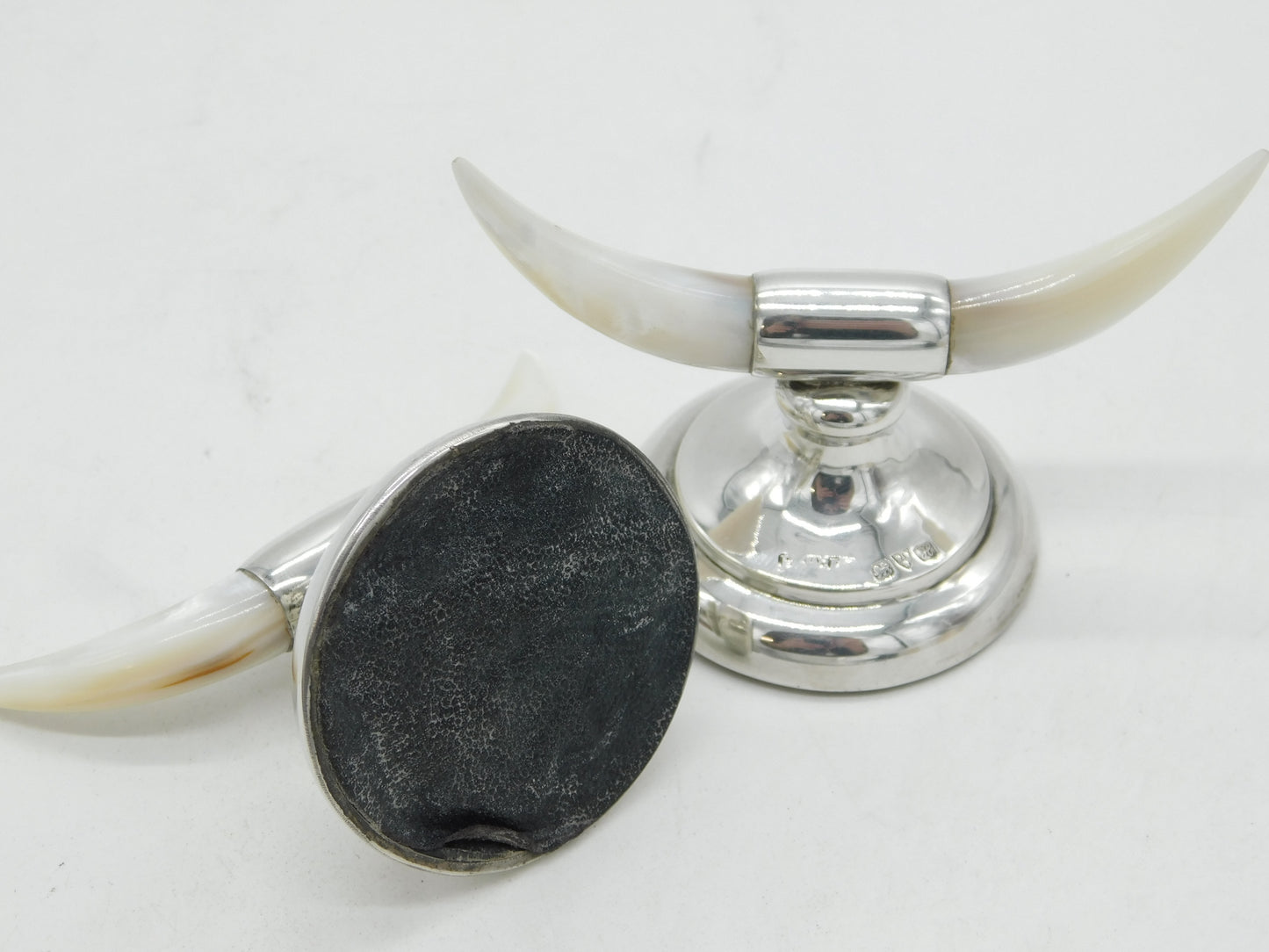 Edwardian Sterling Silver, Mother of Pearl Cutlery Rests Antique 1908 Chester