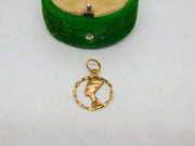 18ct Egyptian Yellow Gold Nefertiti Pharaoh Charm Pendant Vintage c1960