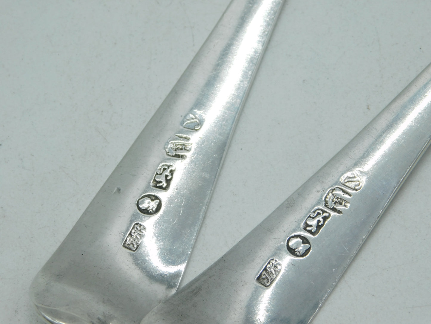 Exeter Provincial George III Sterling Silver Bright Cut Servings Spoons Antique 1796