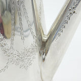 Victorian Crested Sterling Silver Wooden Handle Coffee Pot Antique 1871 London