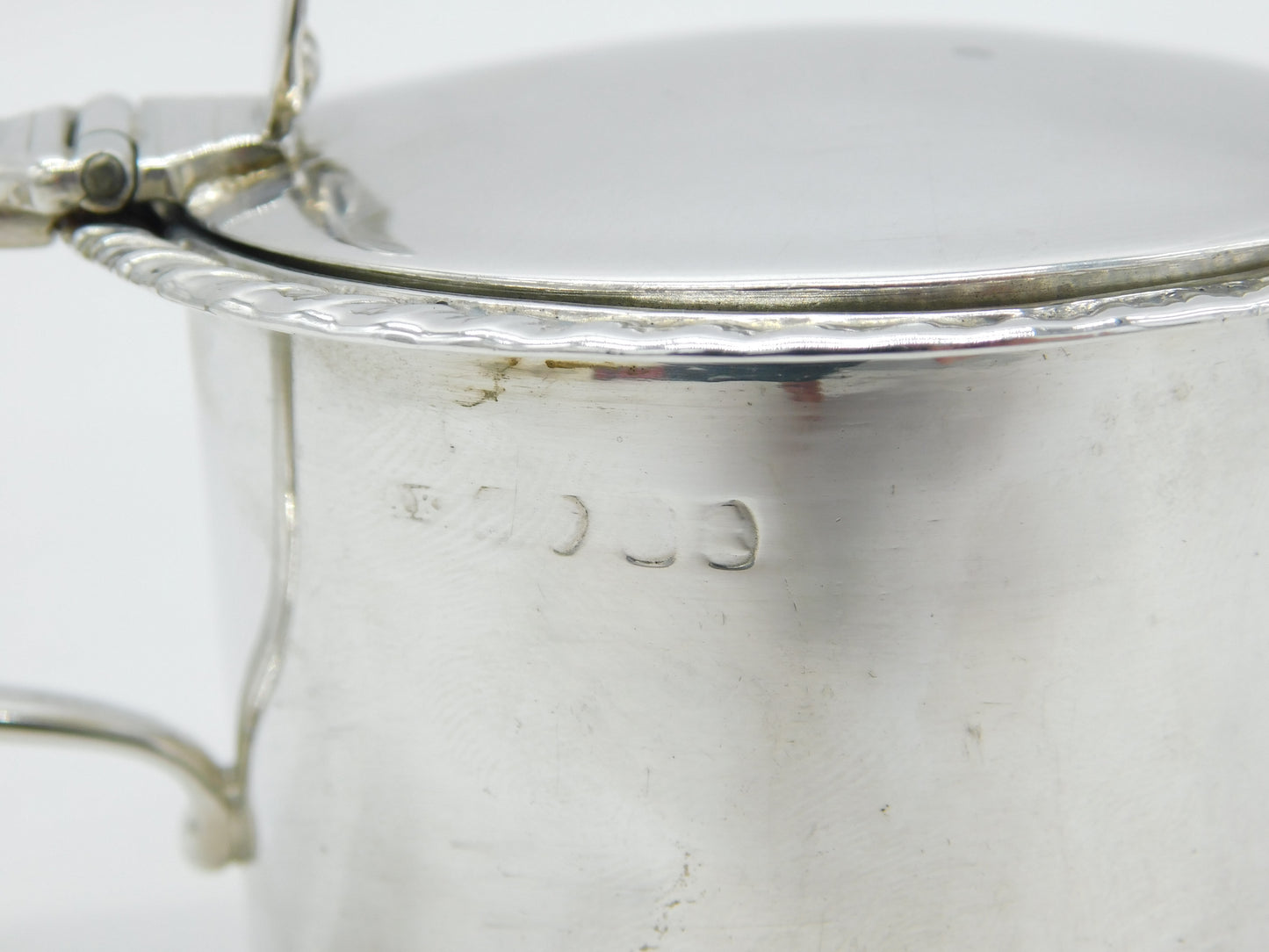 George IV Large Sterling Silver Barrel Mustard Pot Antique 1822 London