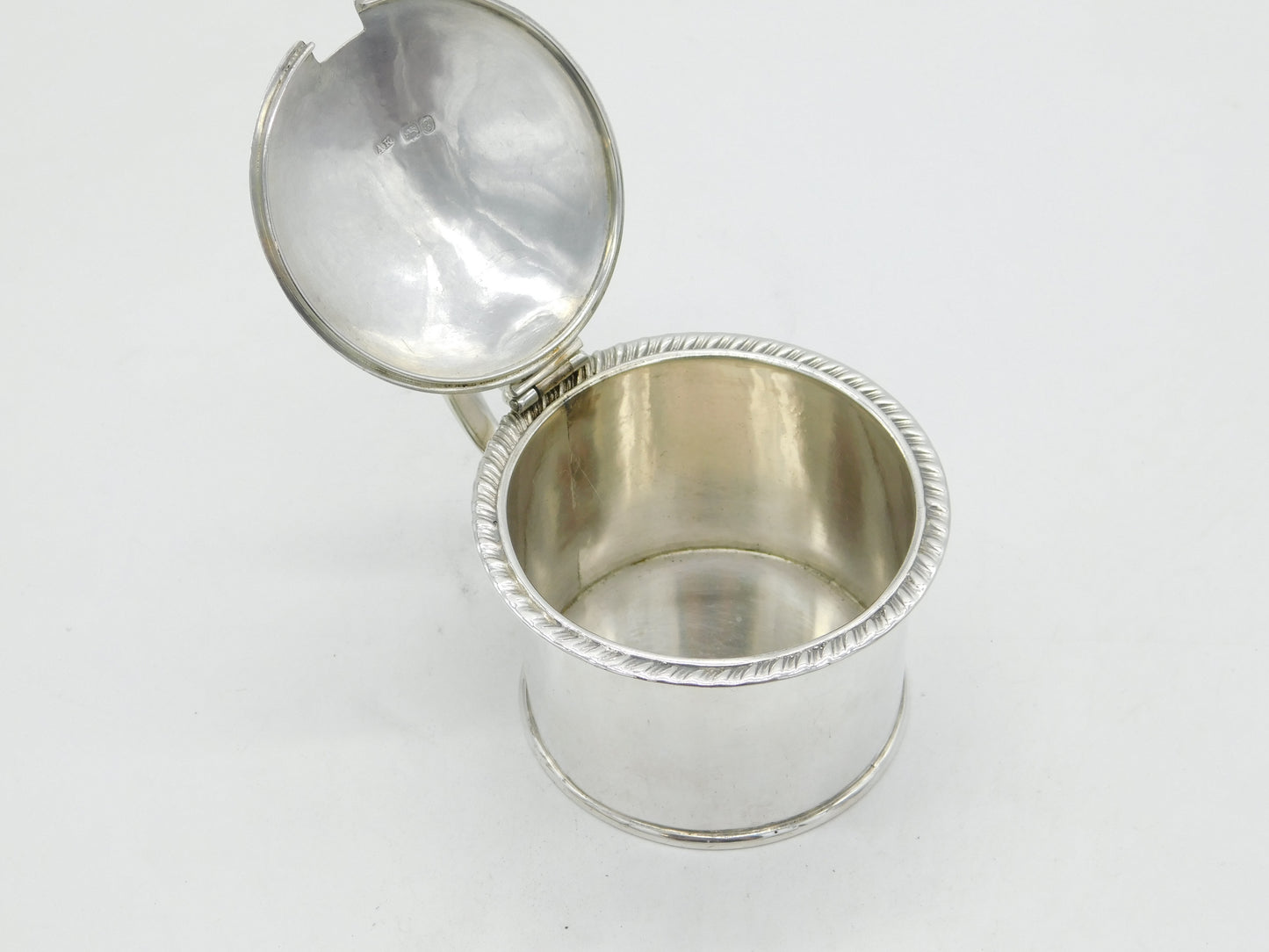 George IV Large Sterling Silver Barrel Mustard Pot Antique 1822 London