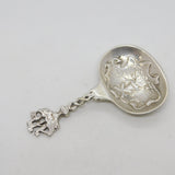 Sterling Silver Windmill & Ship Pattern Tea Caddy Spoon Antique 1917 London