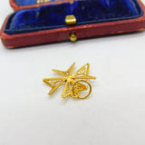 18ct Yellow Gold Filigree Form Maltese Cross Pendant Antique c1940 Art Deco