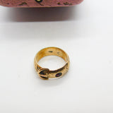 Victorian 9ct Yellow Gold & Garnet Set Buckle Ring Antique c1890
