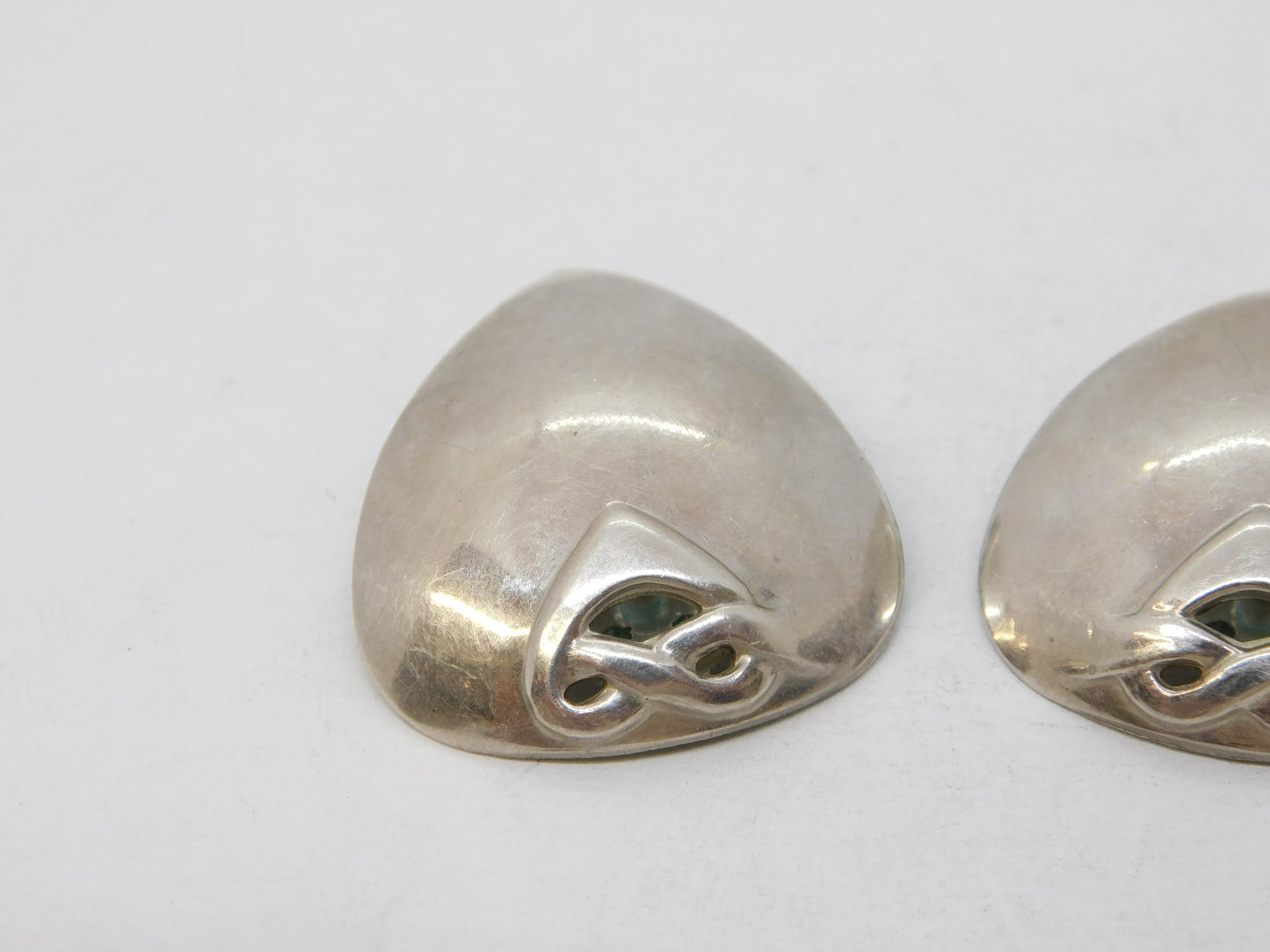 Liberty & Co. Scottish Sterling Silver Celtic Pattern Clip-On Earrings Vintage c1980
