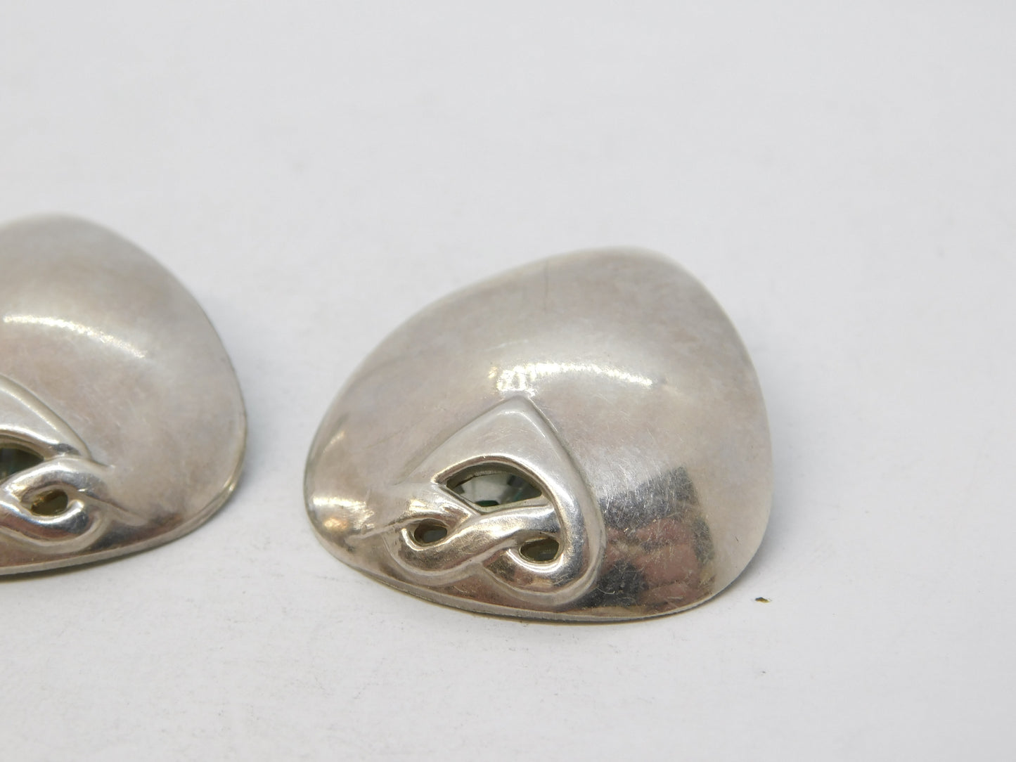Liberty & Co. Scottish Sterling Silver Celtic Pattern Clip-On Earrings Vintage c1980