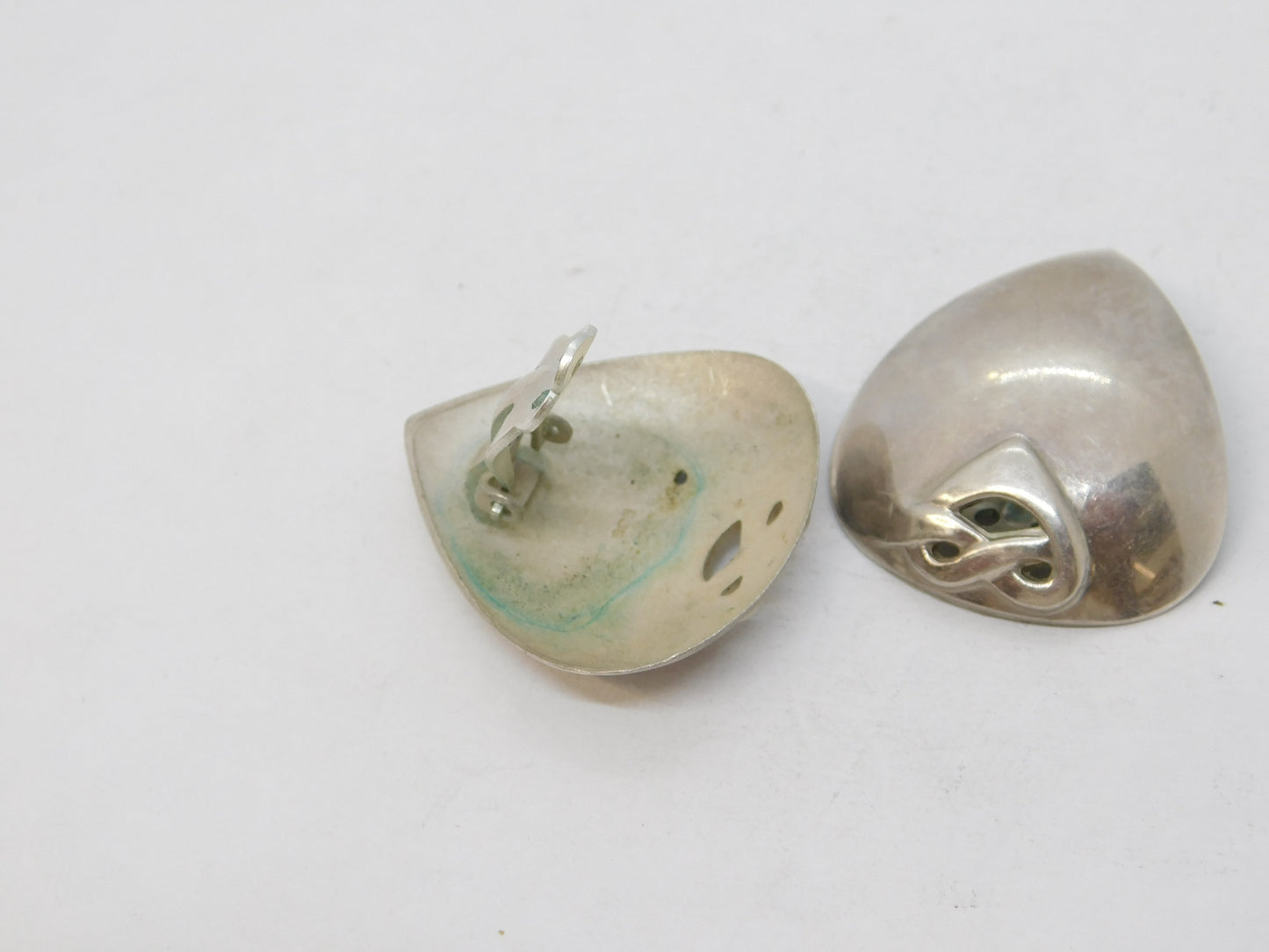 Liberty & Co. Scottish Sterling Silver Celtic Pattern Clip-On Earrings Vintage c1980