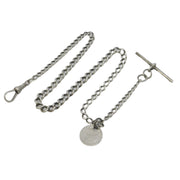 Sterling Silver Graduating Albert Watch Chain Antique 1930 Chester Art Deco