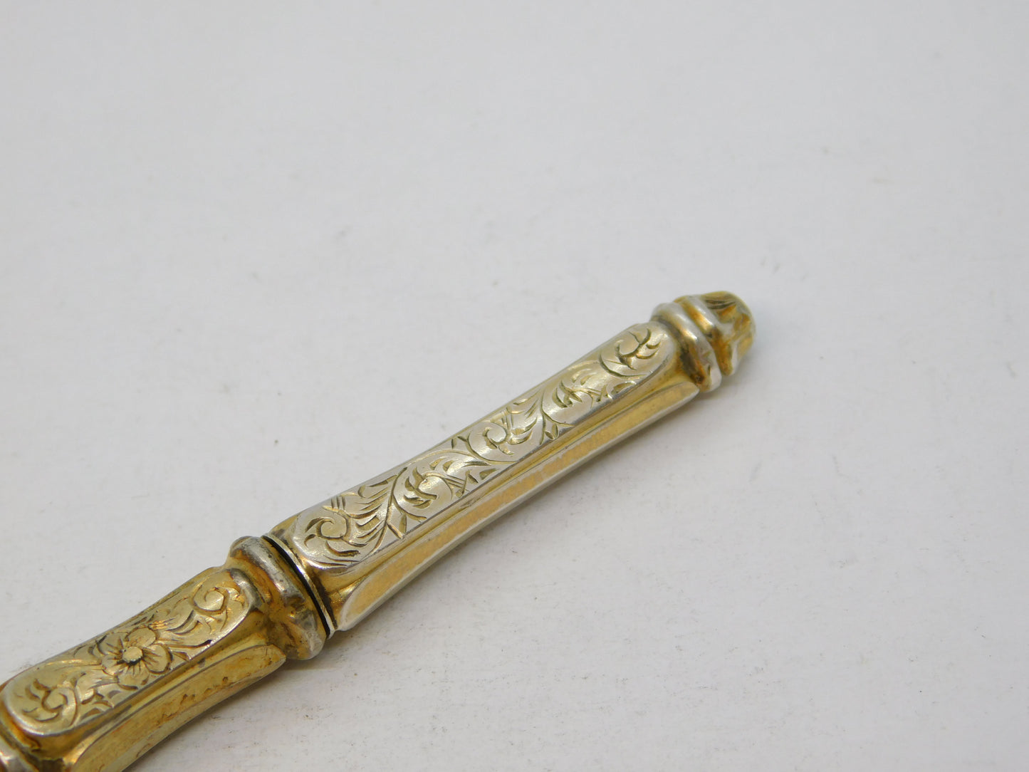 19th Century French Sterling Silver Gilt Floral Sewing Etui Antique c1860