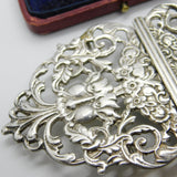 Sterling Silver Green Man Pattern Nurses Buckle Vintage 1973 Sheffield