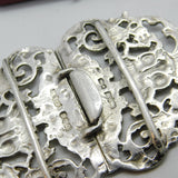 Sterling Silver Green Man Pattern Nurses Buckle Vintage 1973 Sheffield