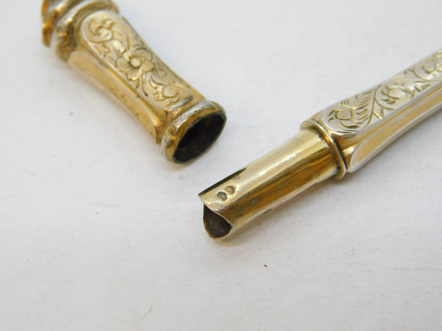 19th Century French Sterling Silver Gilt Floral Sewing Etui Antique c1860