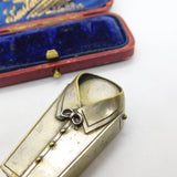 Victorian Aesthetic Movement Silver Plated Collared Shirt Vesta Case c1880