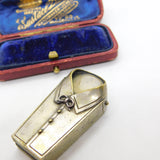 Victorian Aesthetic Movement Silver Plated Collared Shirt Vesta Case c1880