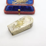 Victorian Aesthetic Movement Silver Plated Collared Shirt Vesta Case c1880
