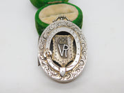 Queen Victoria Sterling Silver Jubilee Locket Pendant Antique 1886 Birmingham