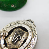 Queen Victoria Sterling Silver Jubilee Locket Pendant Antique 1886 Birmingham