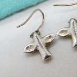 Tiffany & Co. Sterling Silver Elsa Peretti Dove Bird Hook Earrings Vintage