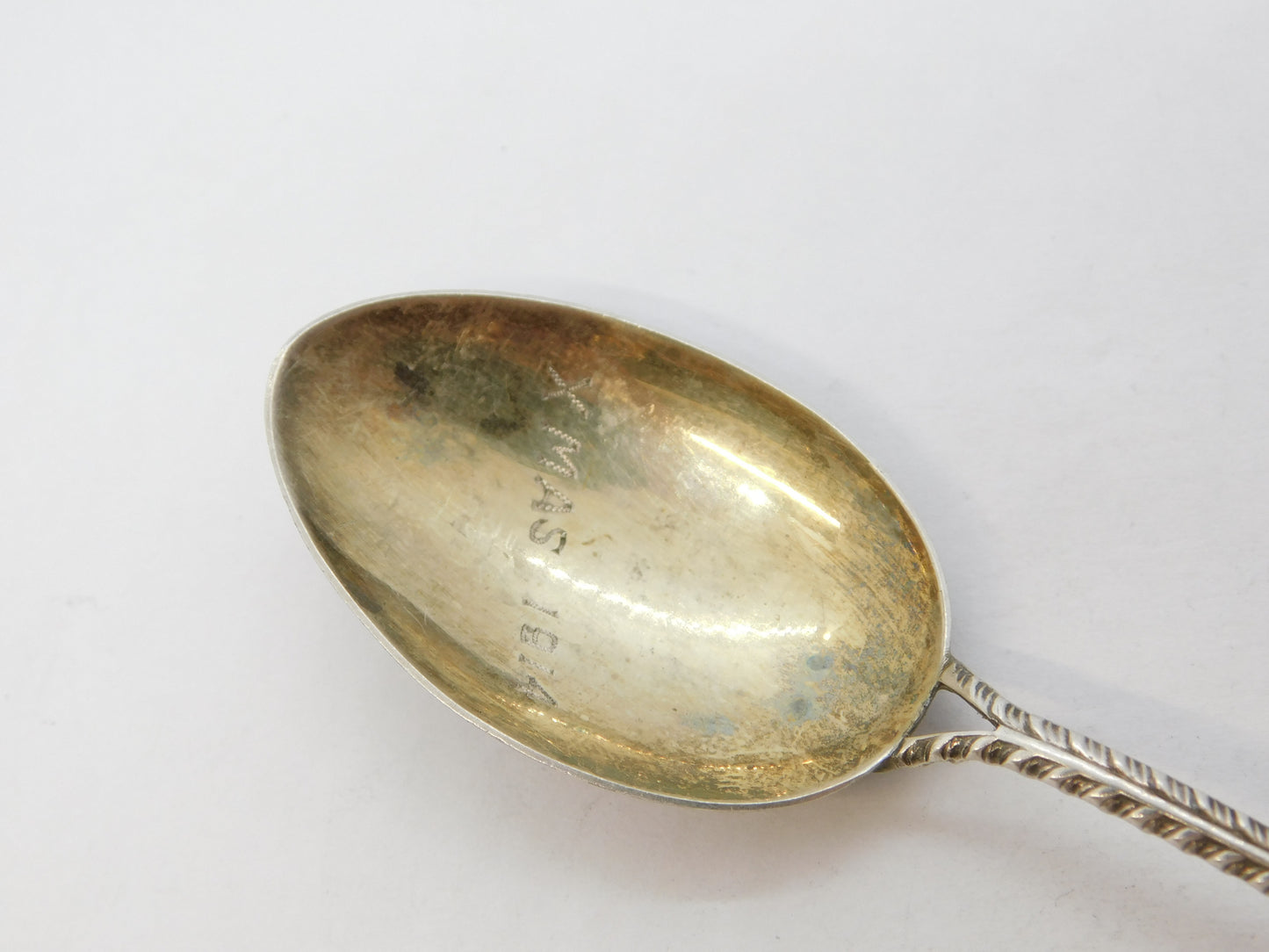 WW1 Sterling Silver Enamel 'United for Right' Allied Teaspoon Antique 1914