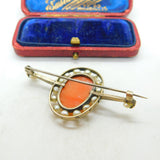 Georgian Sterling Silver & Baroque Pearl Framed Centurion Cameo Brooch Antique