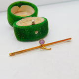 Edwardian 9ct Yellow Gold & Amethyst Floral Bar Brooch Antique c1910