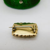 George III 9ct Yellow Gold Woven Hair Set Mourning Brooch Antique c1820