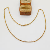 Victorian 9ct Yellow Gold Rope Chain Necklace Antique c1880 17" 43cm Length