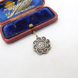 Victorian Aesthetic 9ct Rose Gold on Sterling Silver Floral Drop Pendant c1880