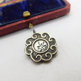Victorian Aesthetic 9ct Rose Gold on Sterling Silver Floral Drop Pendant c1880