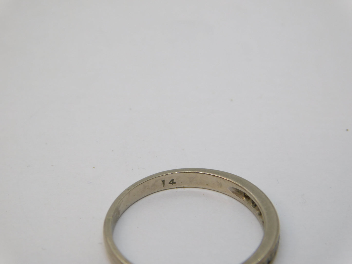 18ct White Gold & 0.14ct Diamond Half-Eternity Ring Vintage c1970