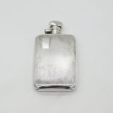 Sterling Silver Engine Turned Spirit Hip Flask Chester 1937 Hubert Hall Antique