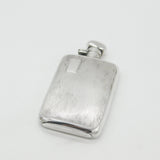 Sterling Silver Engine Turned Spirit Hip Flask Chester 1937 Hubert Hall Antique