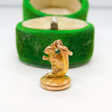 Victorian 9ct Rose Gold Bloodstone Set Sitting Squirrel Fob Seal Antique c1890