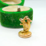 Victorian 9ct Rose Gold Bloodstone Set Sitting Squirrel Fob Seal Antique c1890