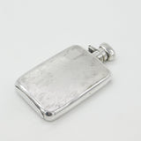 Sterling Silver Engine Turned Spirit Hip Flask Chester 1937 Hubert Hall Antique