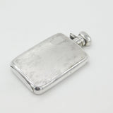 Sterling Silver Engine Turned Spirit Hip Flask Chester 1937 Hubert Hall Antique