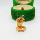 Victorian 9ct Rose Gold Bloodstone Set Sitting Squirrel Fob Seal Antique c1890